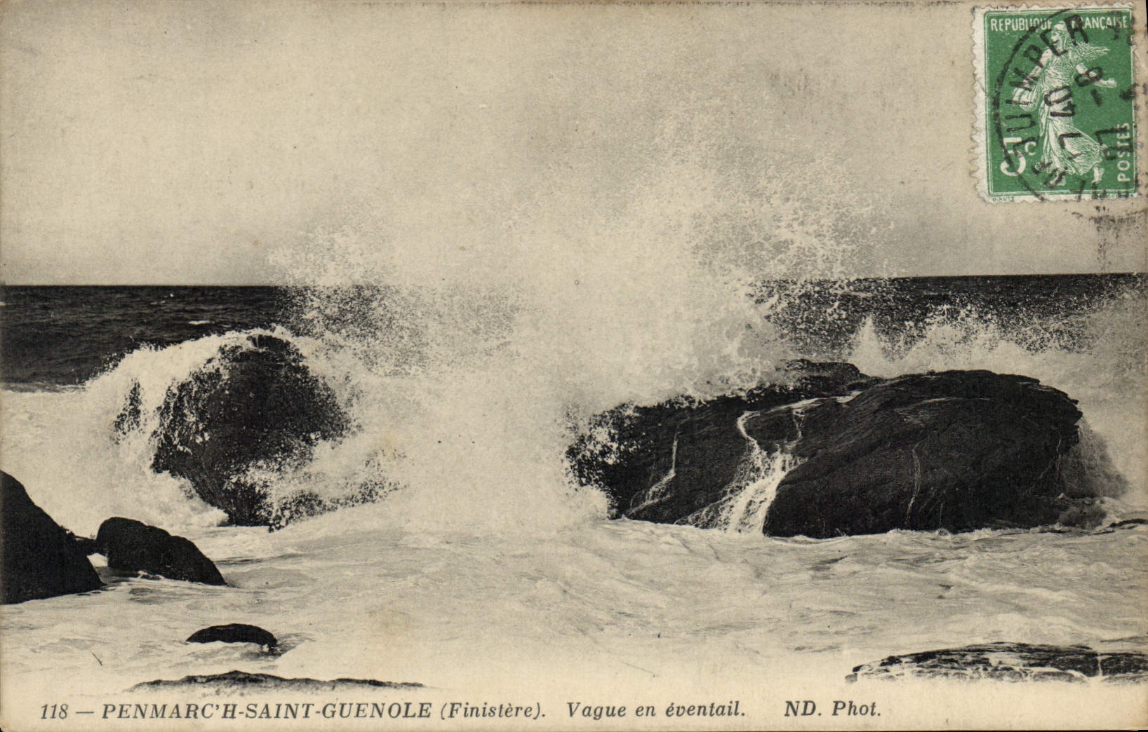 CPA Penmarch St Guenole Finistere Vague en eventail