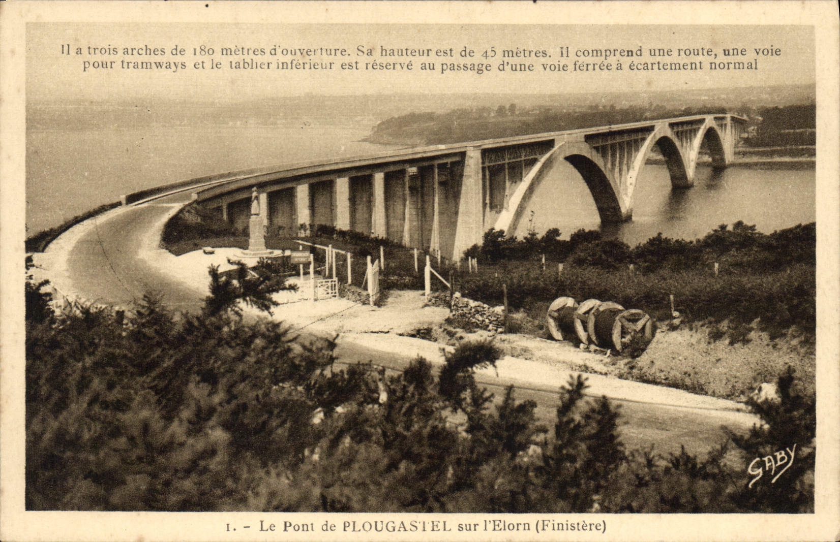 CPA Le Pont de Plougastel sur l'Elorn Finistere
