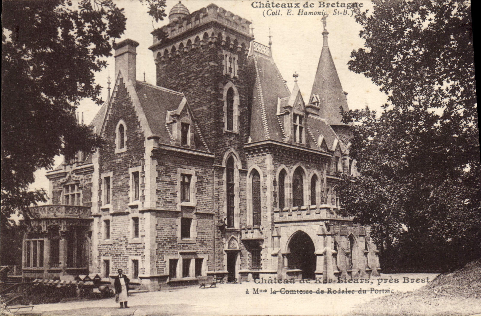 CPA Chateau de Ker Stears pres Brest à Mme la Comtesse de Rodalec du Portzic