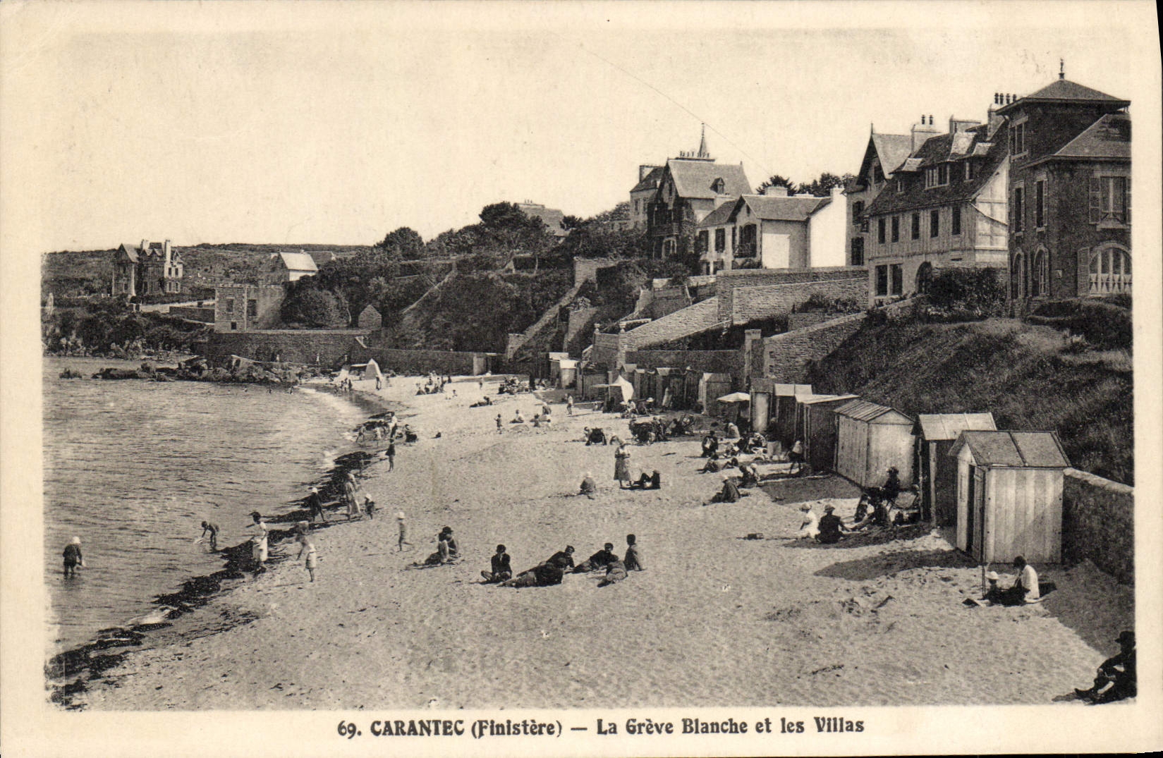 CPA Carantec Finistere la Greve Blanche et les Villas 