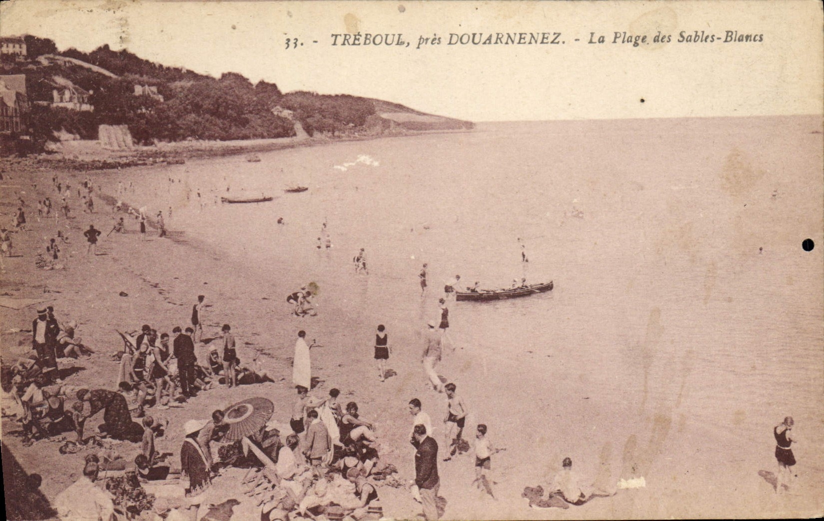 CPA Treboul pres Douarnenez la plage des Sables Blancs 