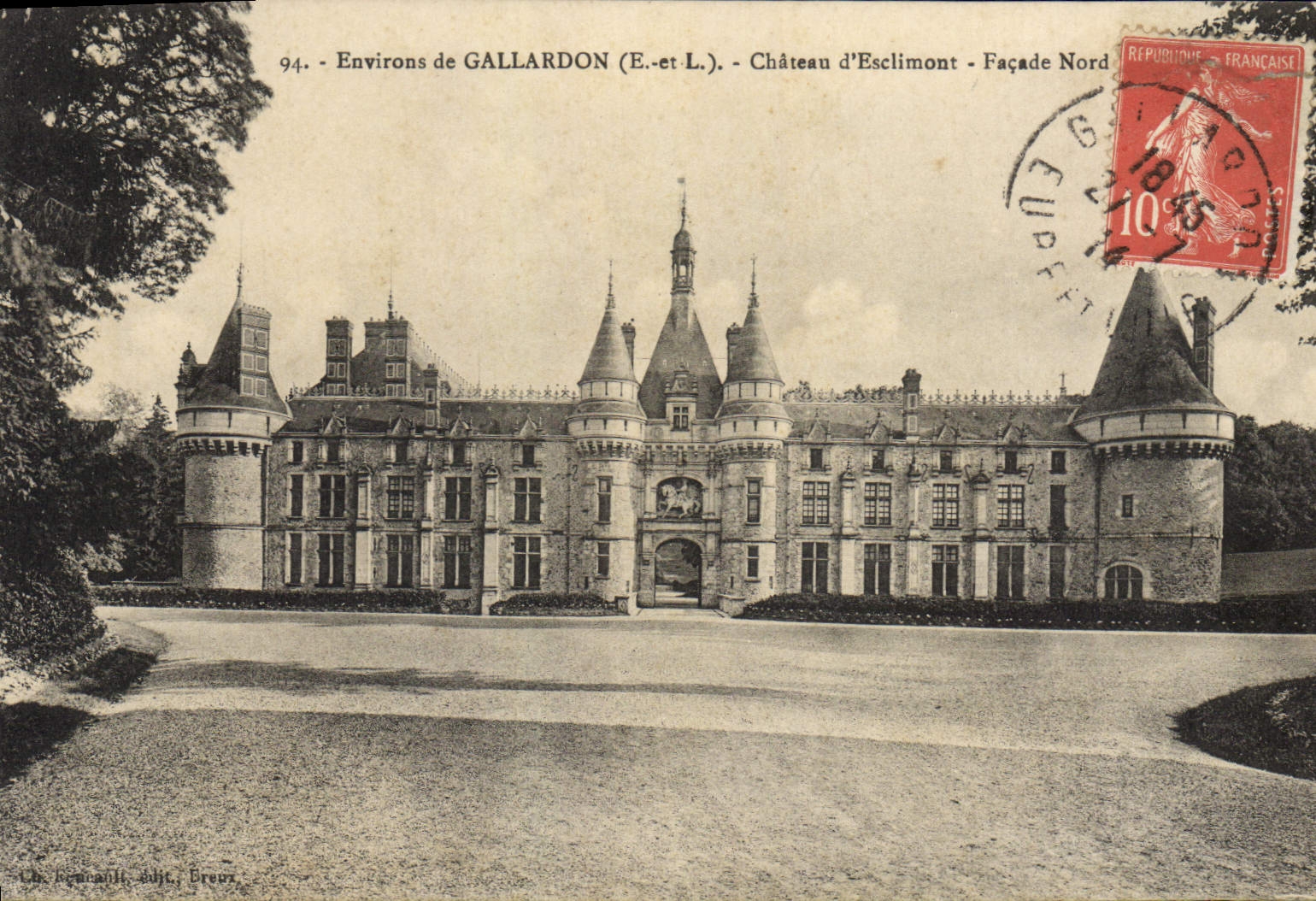 CPA Environs de Gallardon E et L chateau d'Esclimont Facade Nord
