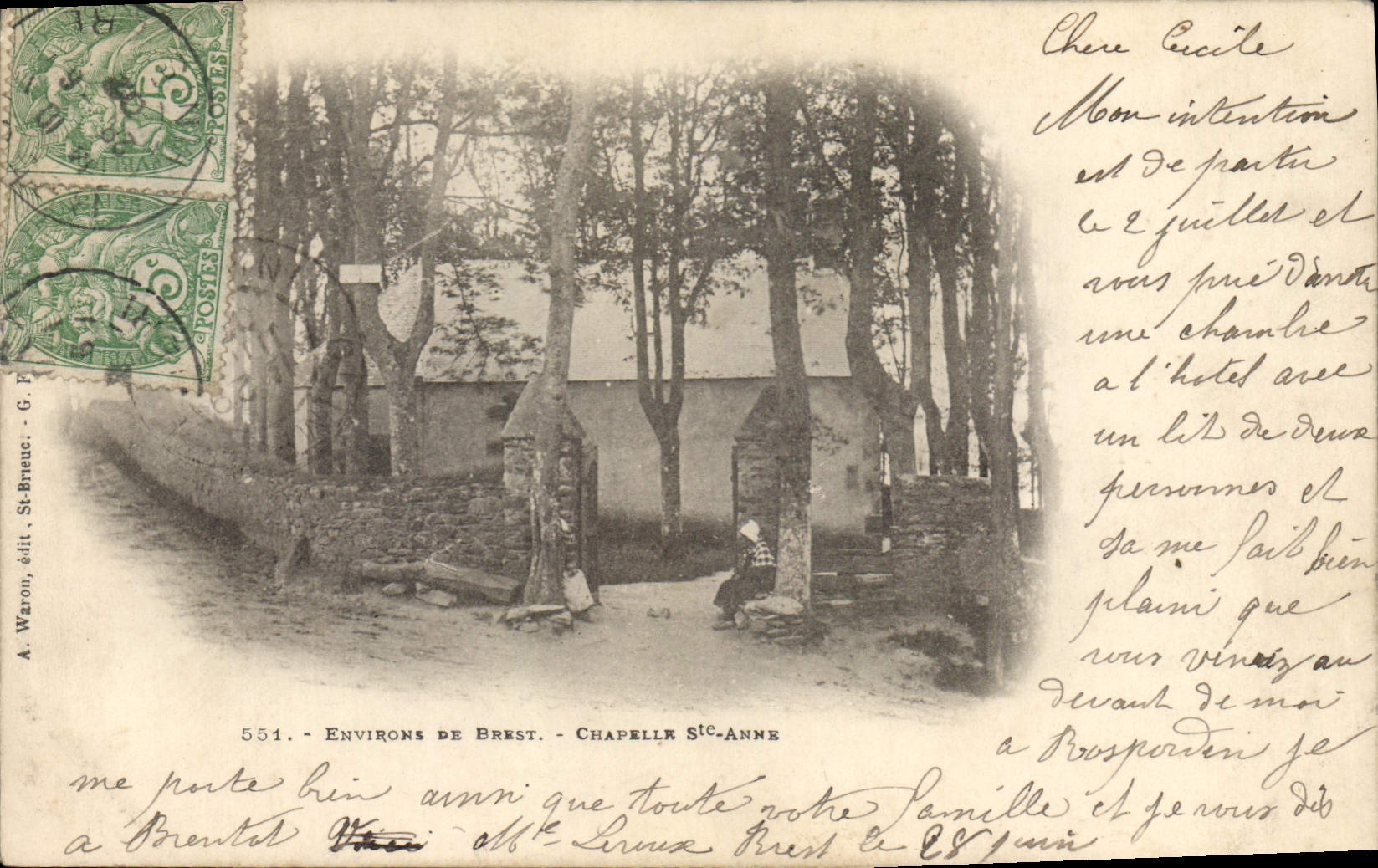 CPA Environs de Brest chapelle Ste Anne 