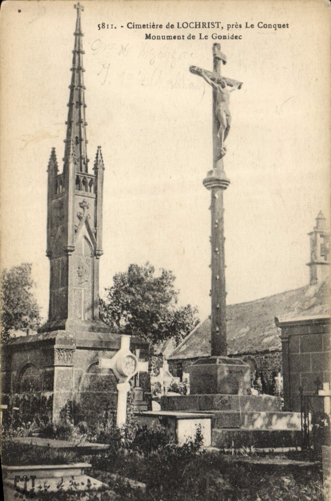 CPA Cimetiere de Lochrist pres le Conquet monument de le Gonidec