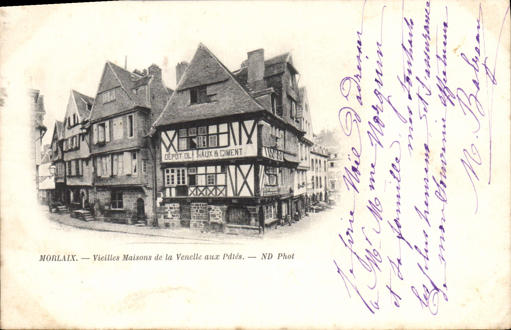 CPA Morlaix Vieilles maisons de la Venelle aux Pâtés