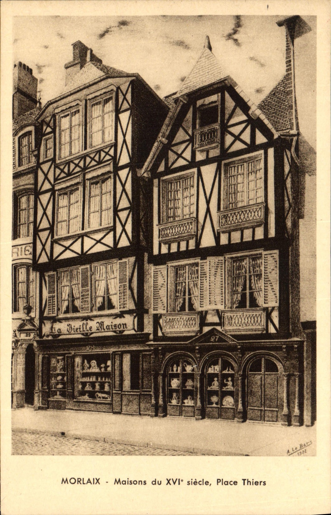 CPA Morlaix maison du XVI siecle place Thiers