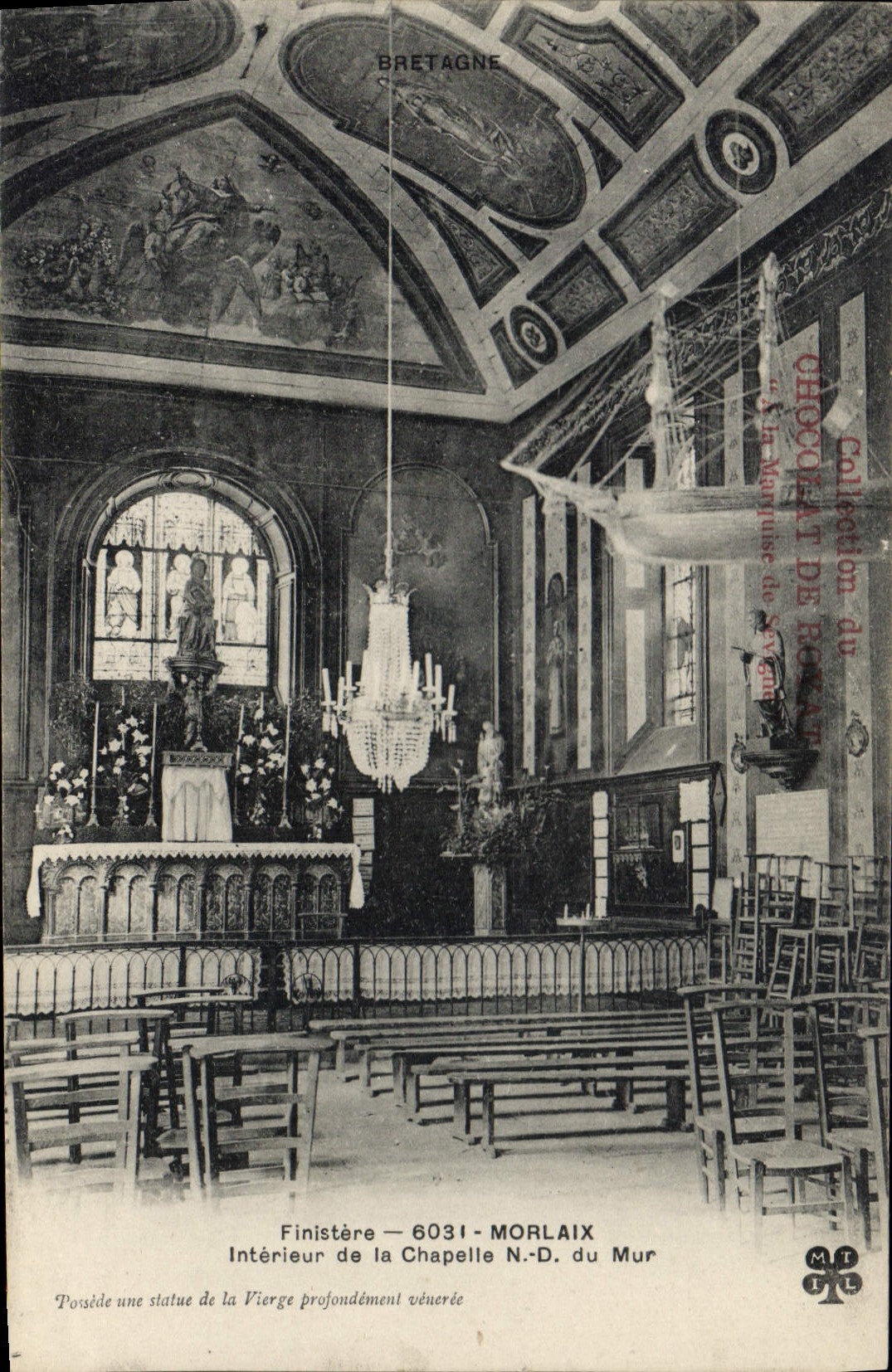 CPA Bretagne Finistere Morlaix interieur de la chapelle N D du Mur