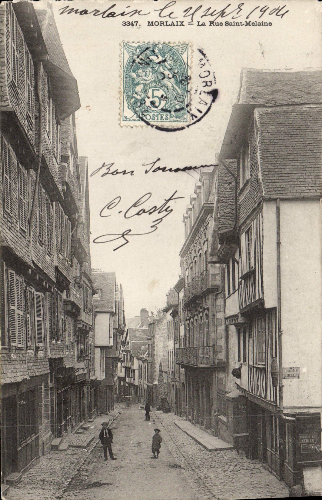 CPA Morlaix la Rue Sainte Melaine 