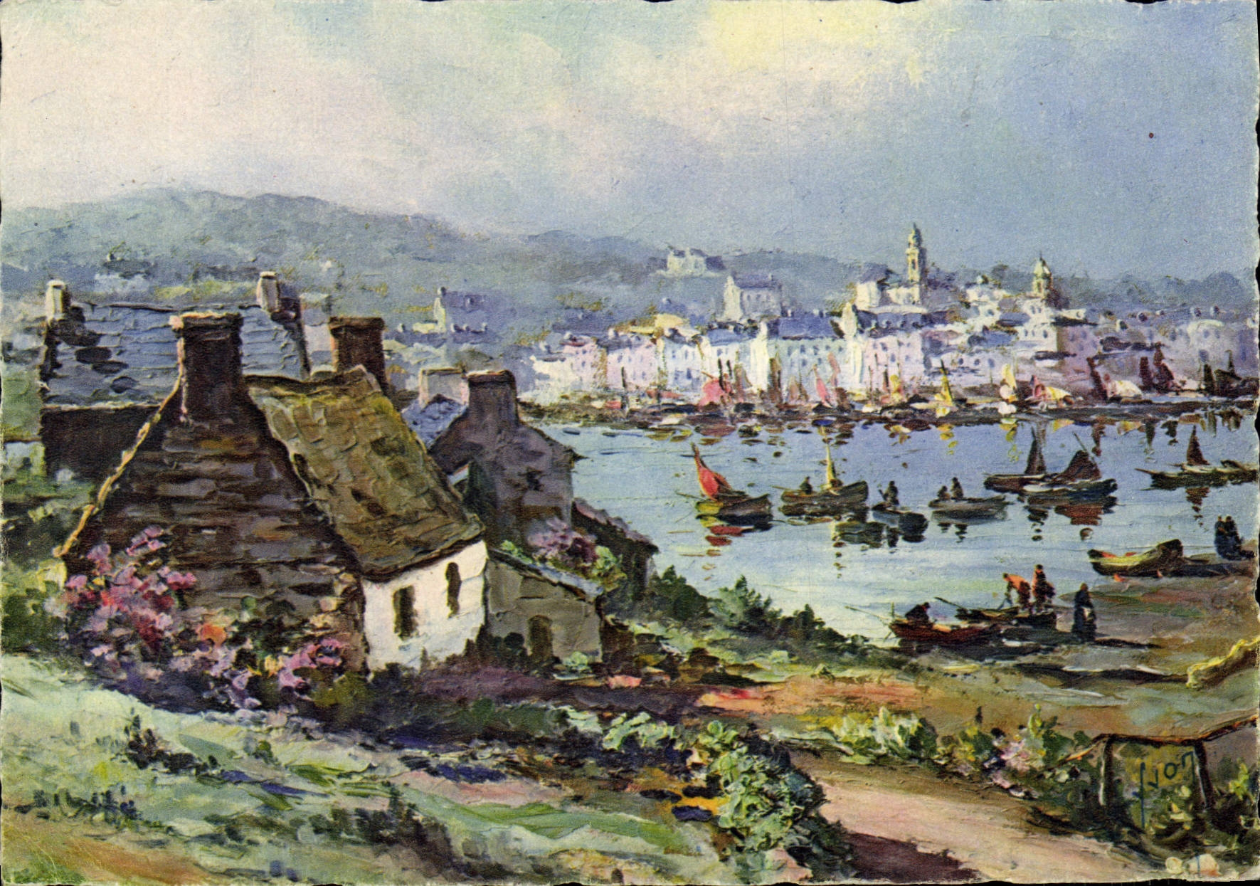 CPA Audierne Finistere vue generale du port 