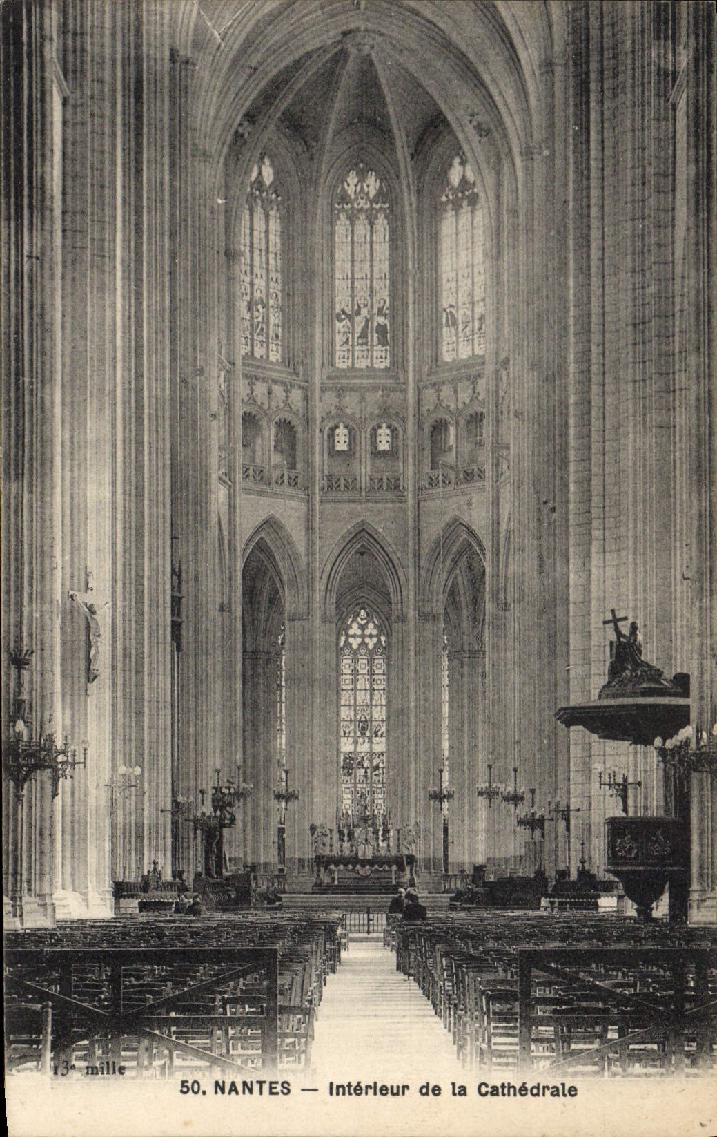 CPA Nantes Interieur de la Cathedrale
