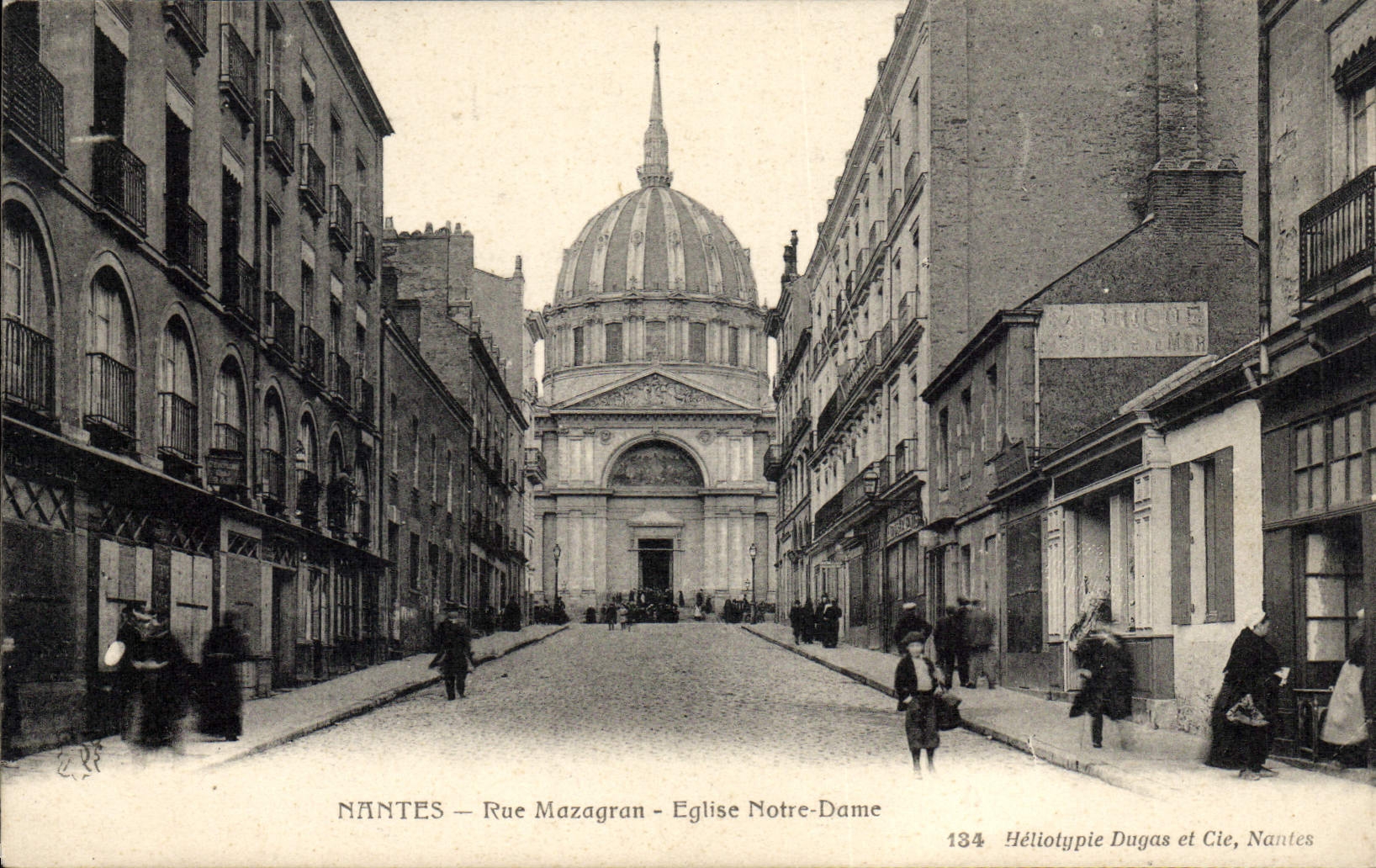 CPA Nantes Rue Mazagran Eglise Notre Dame 