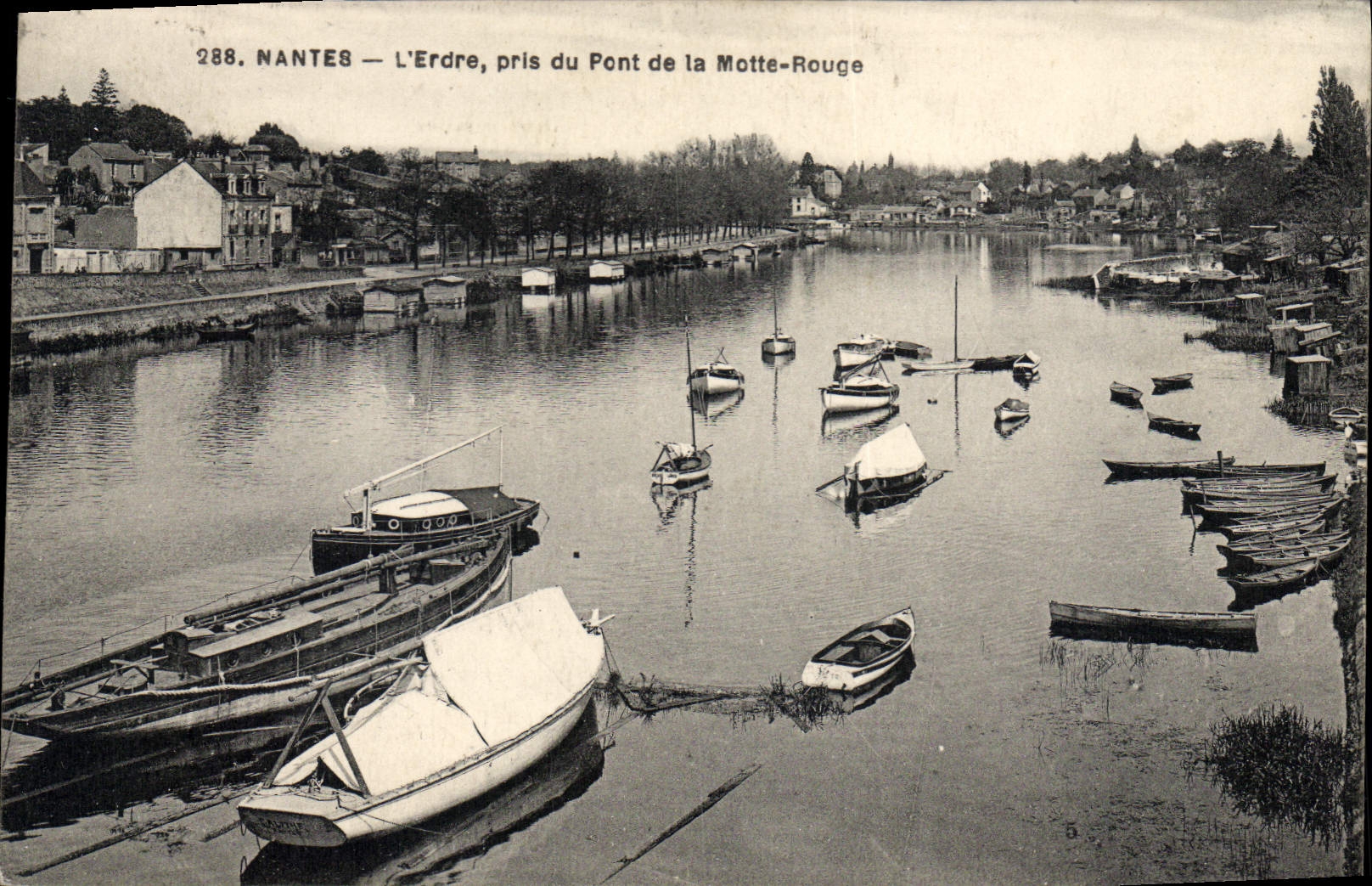 CPA Nantes l'Erdre pris du Pont de la Motte Rouge 