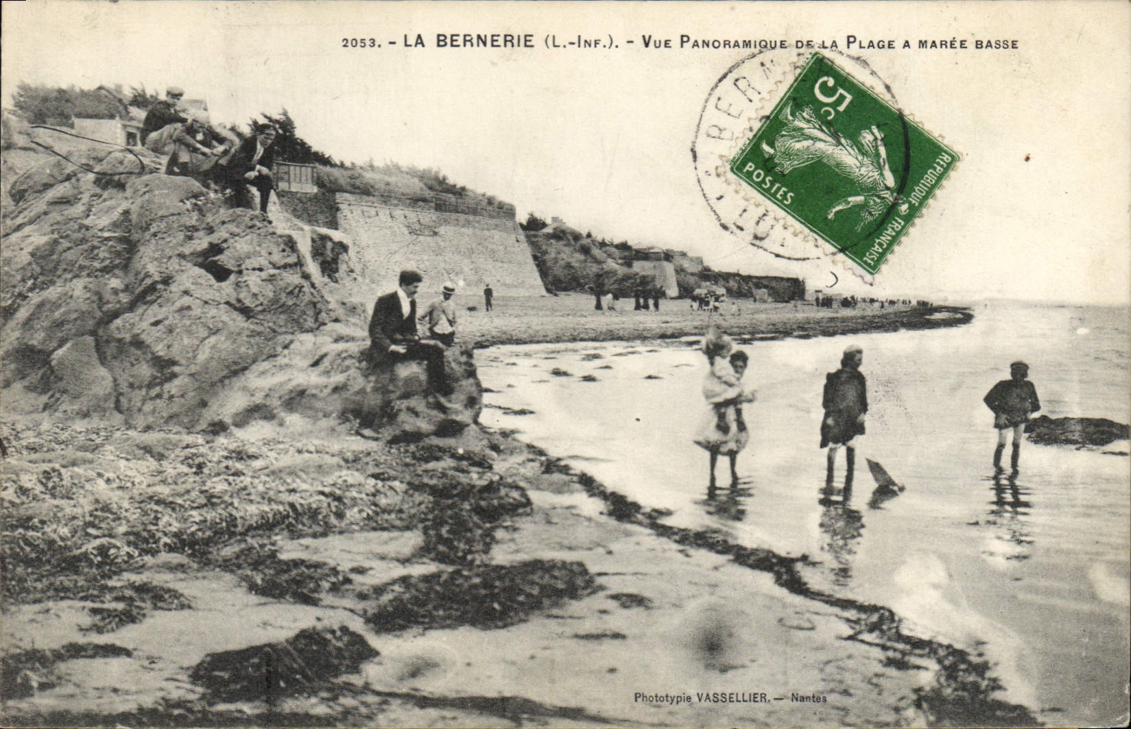 CPA La Bernerie L Inf Vue Panoramique de la Plage à Maree Basse