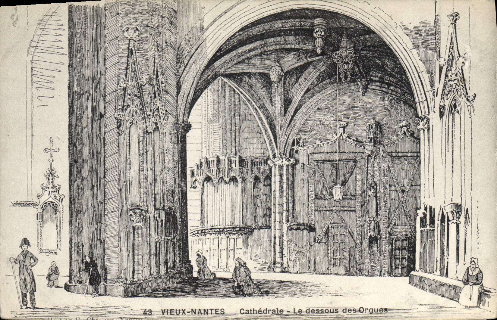 CPA Vieux Nantes Cathedrale Le dessous des Orgues