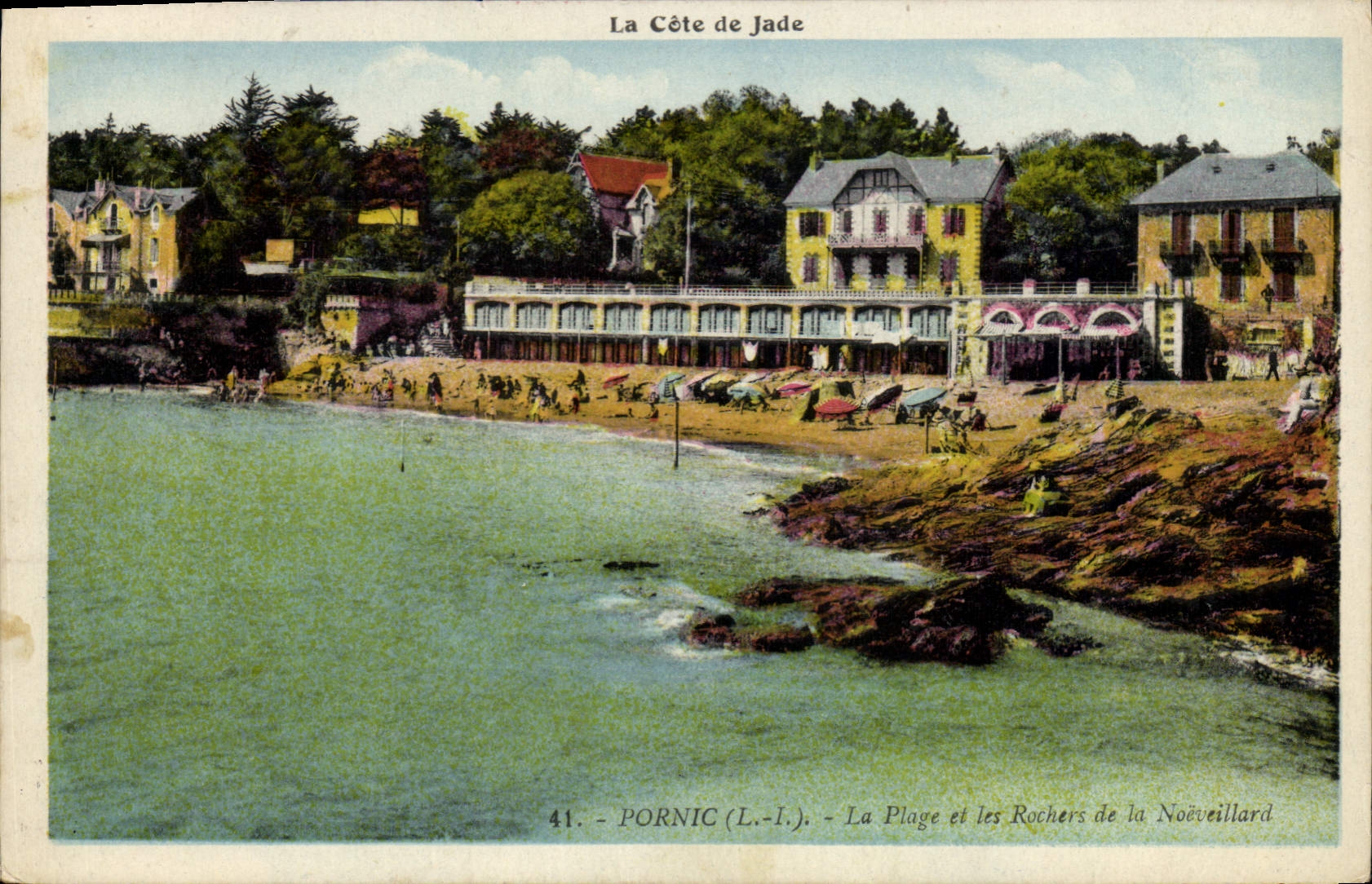 CPA Le Cote de Jade Pornic L I L a plage et les Rochers de la Noveillard