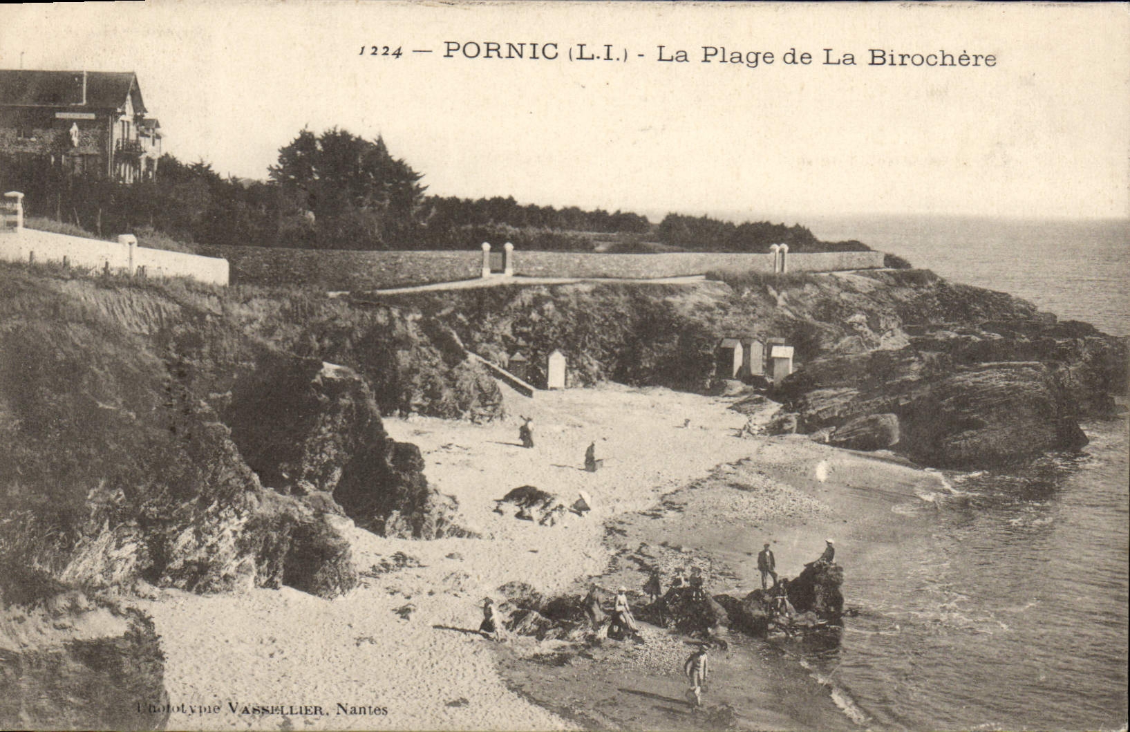 CPA Pornic L I La Plage de La Birochere 