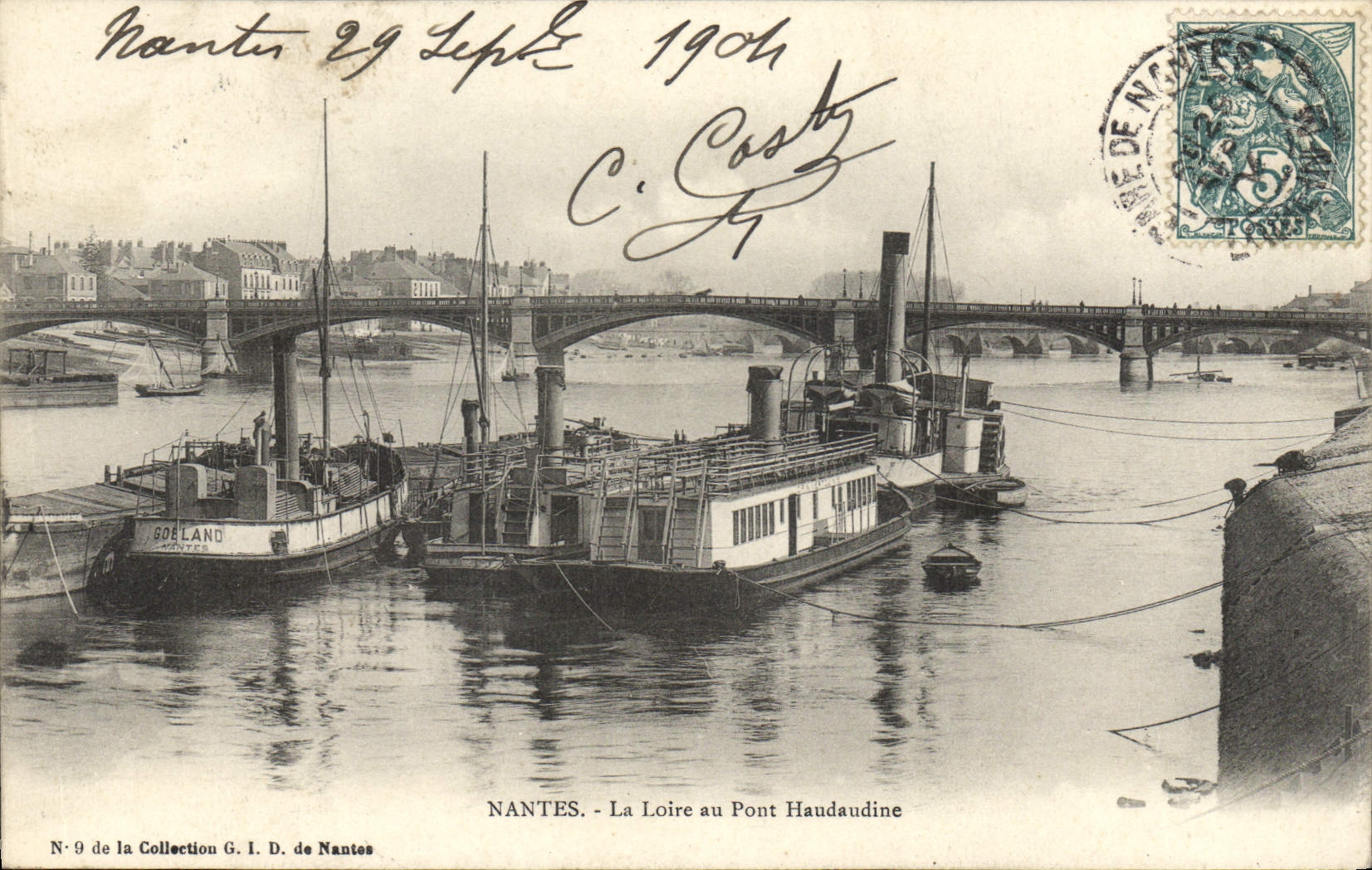 CPA Nantes la Loire au pont Haudaudine 