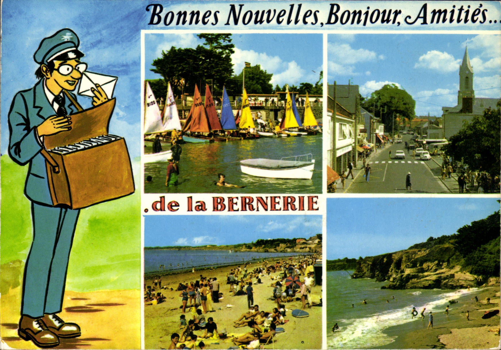 CPSM Lumiere de la cote de jade la Bernerie en retz le port la place la plage la cote Rocheuse