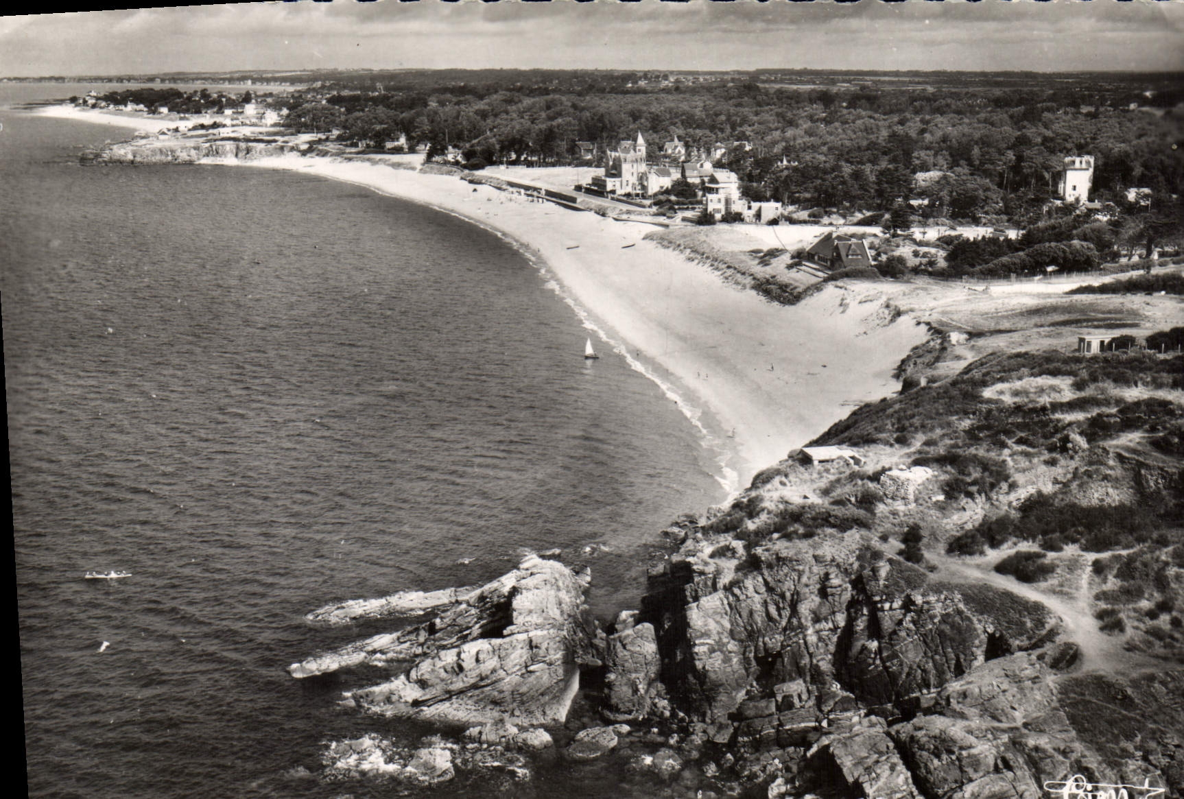 CPSM Ste Marguerite Plage l Inf la plage vue aerienne