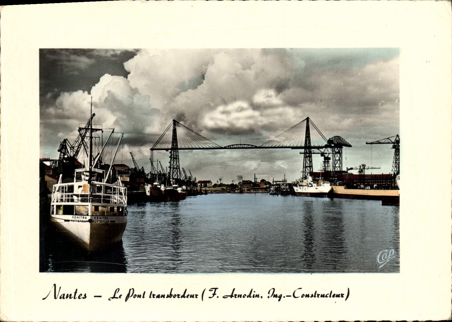 CPSM Nantes le pont transbordeur F Arnodin ing.- Constructeur