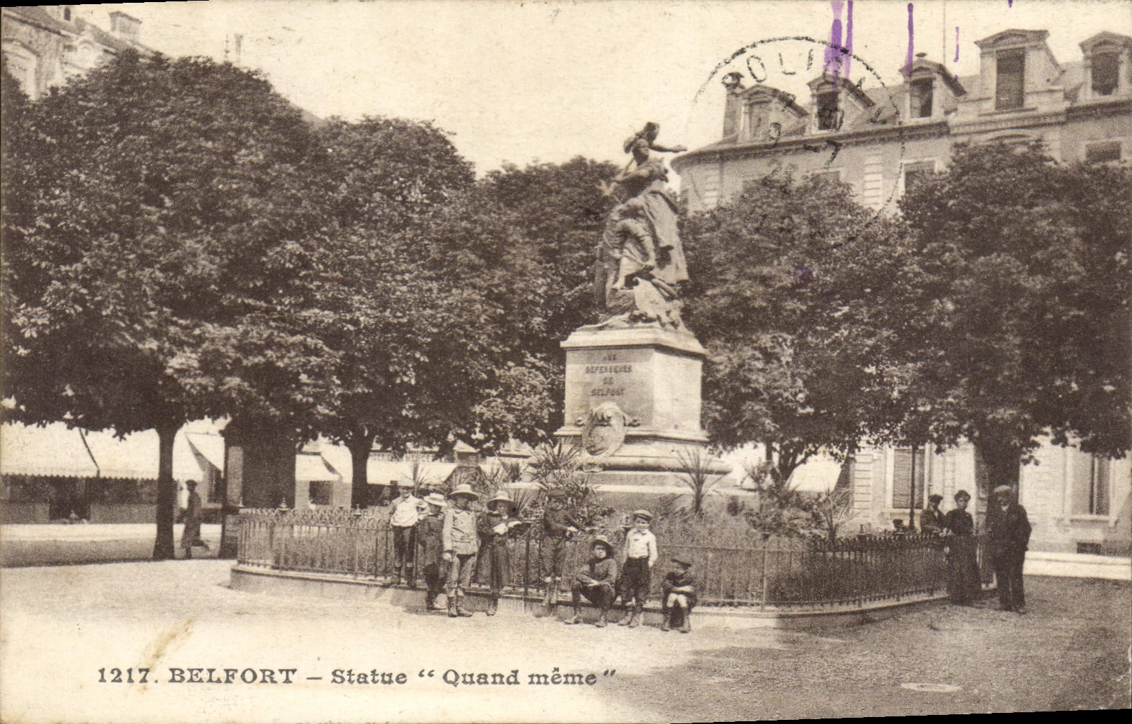 CPA Belfort statue Quand meme enfants