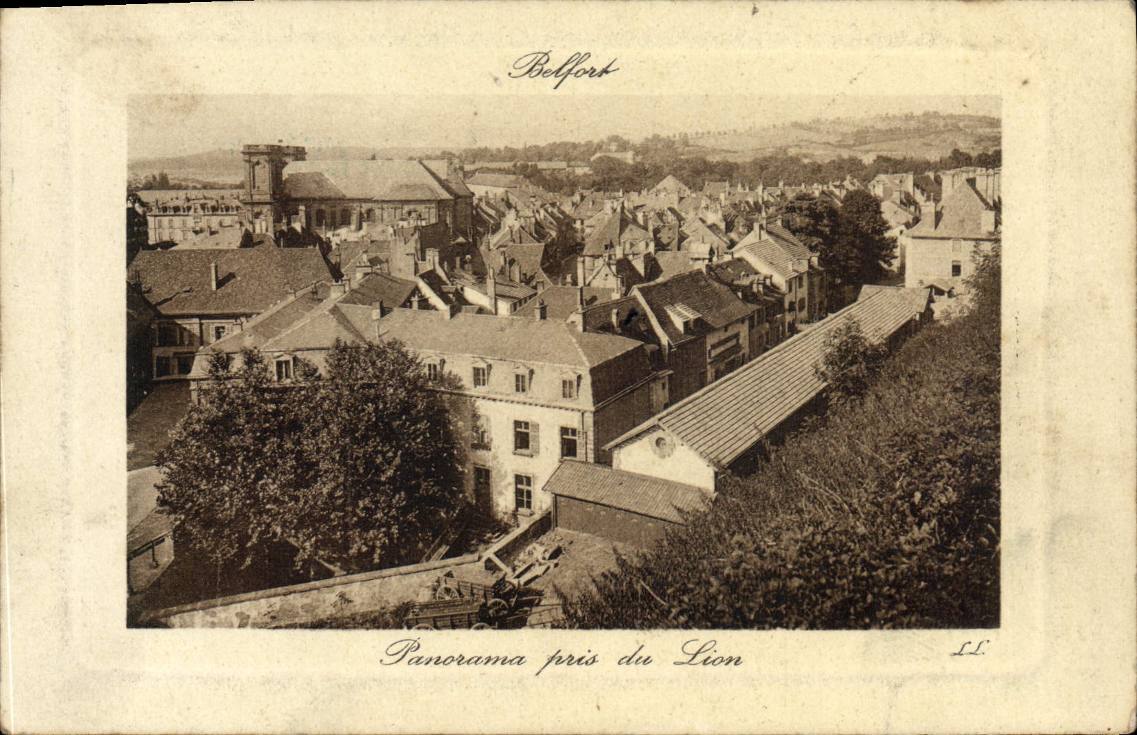 CPA Belfort panorama pris du Lion