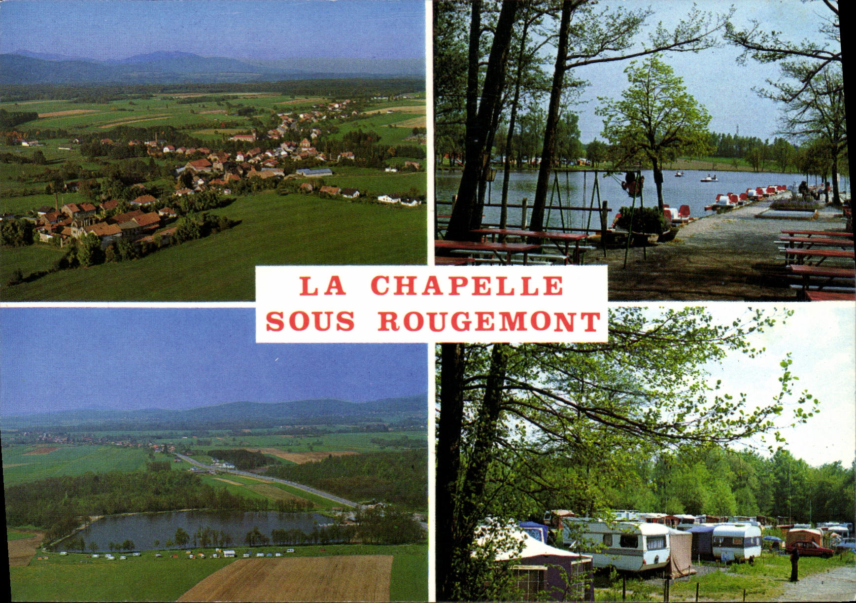 CPSM Territoire de Belfort la Chapelle sous Rougemont Fontaine vue generale le Lac de la belle Escal
