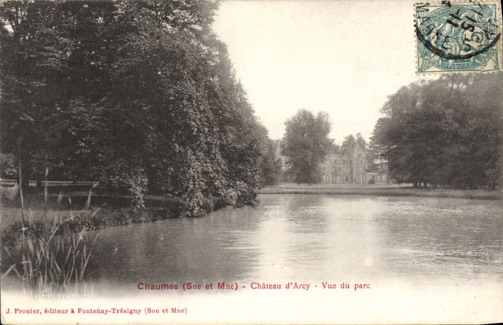 CPA Chaumes Sne et Mne chateau d'Arcy vue du parc 