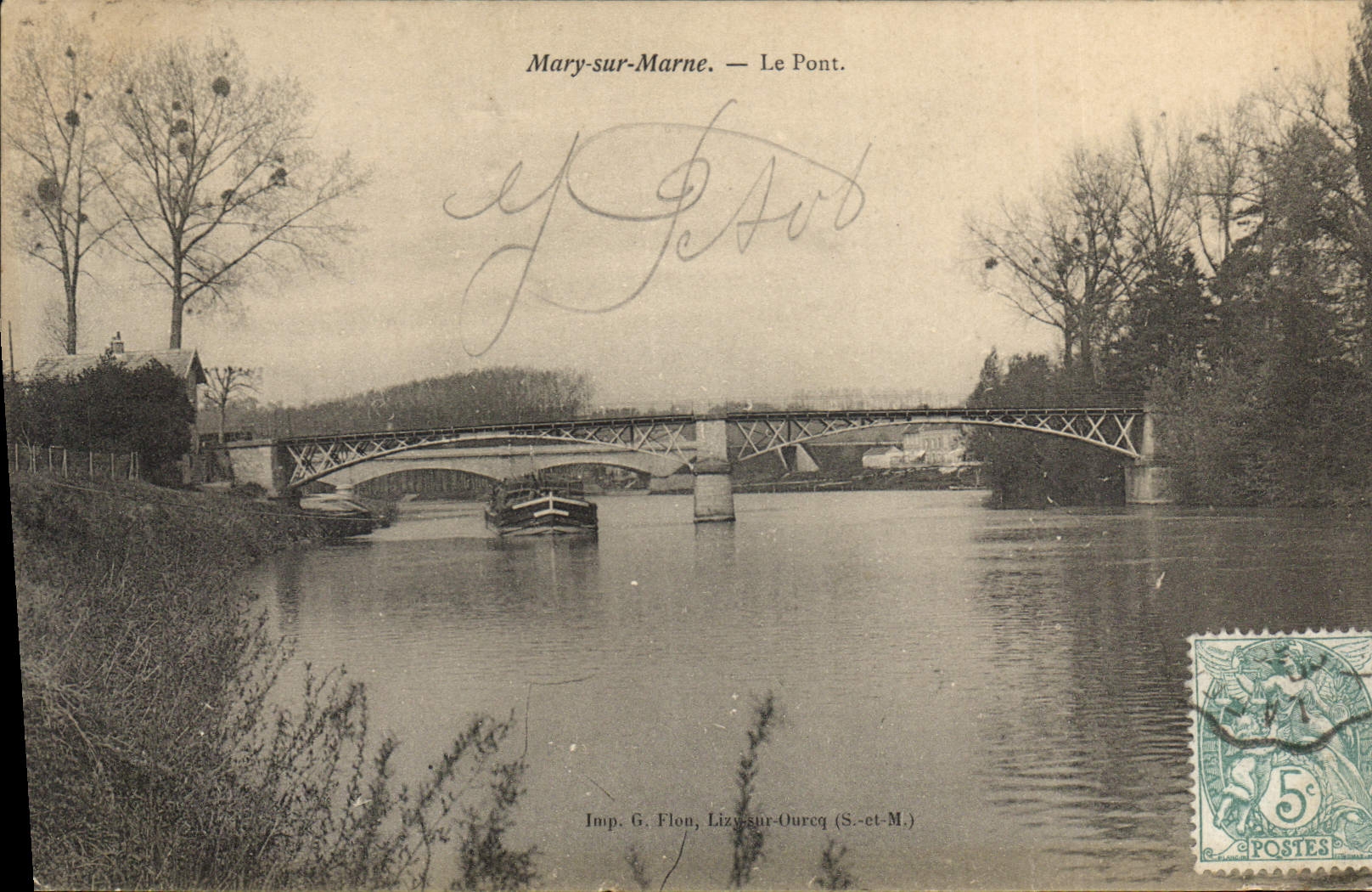 CPA Mary sur Marne le pont 