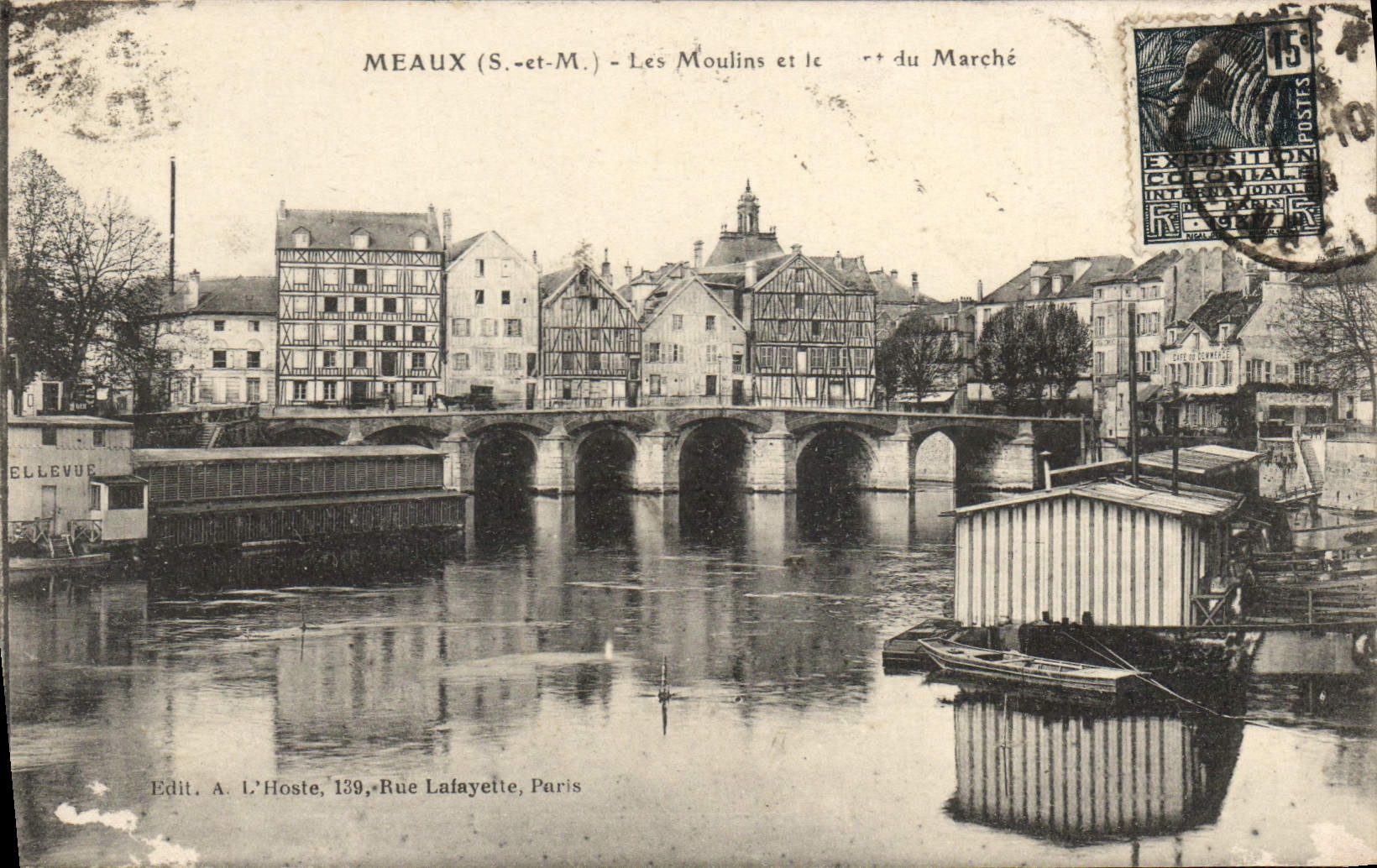 CPA Meux S et M Les Moulins et le pont du marché