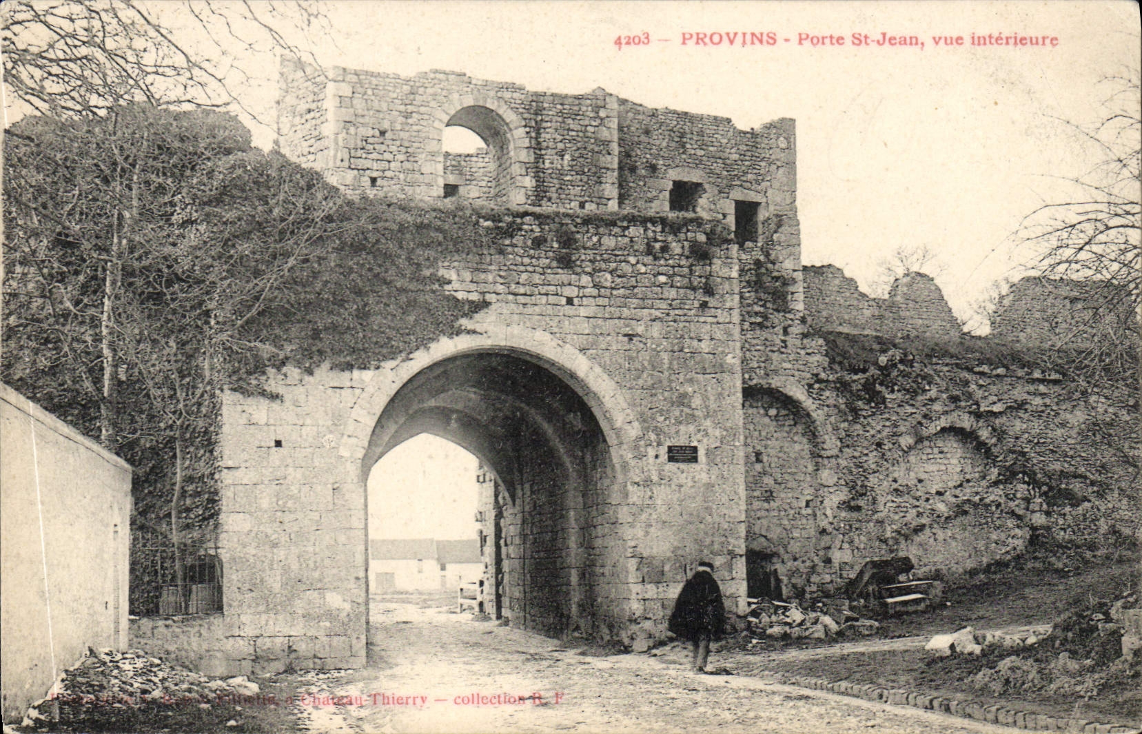 CPA Provins Porte St Jean vue interieure 