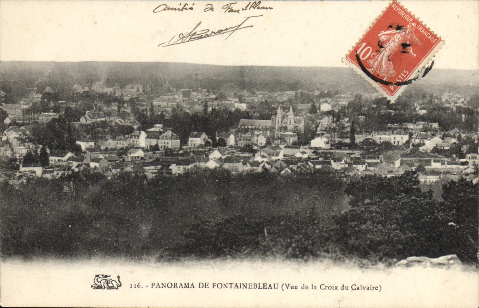 CPA Panorama de Fontainebleau Vue de la Croix du Calvaire 