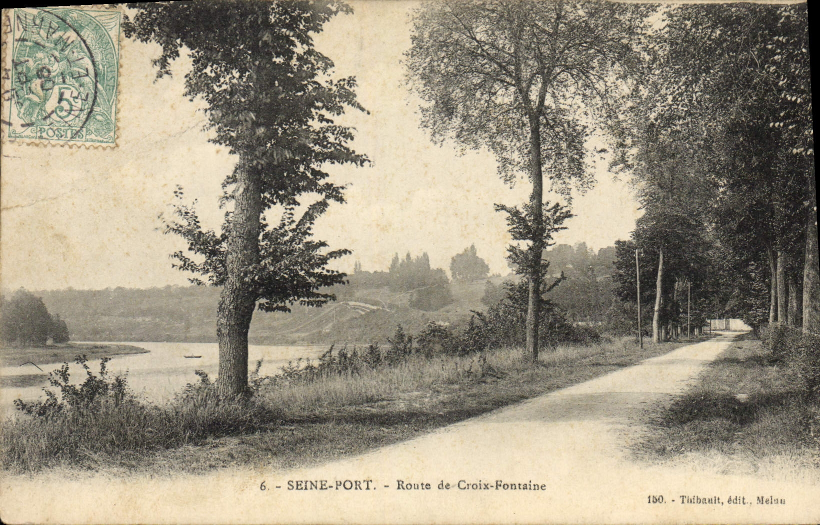 CPA Seine Port Route de Croix Fontaine 