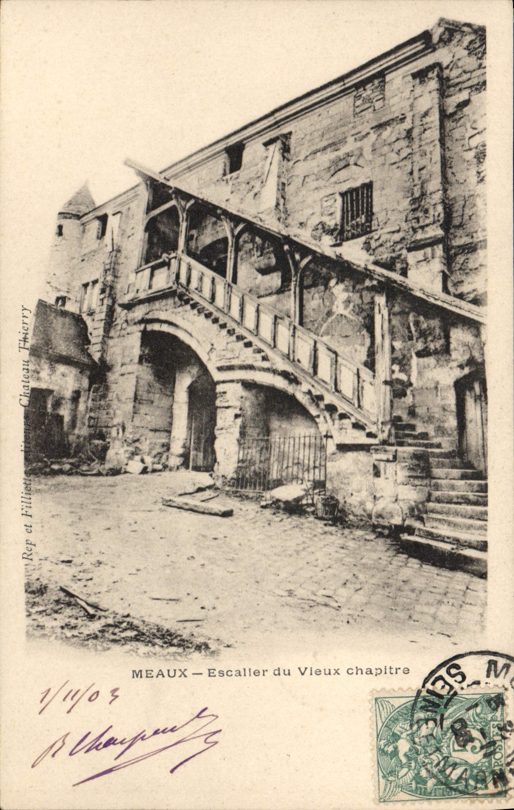 CPA Meaux Escalier du Vieux chapitre 