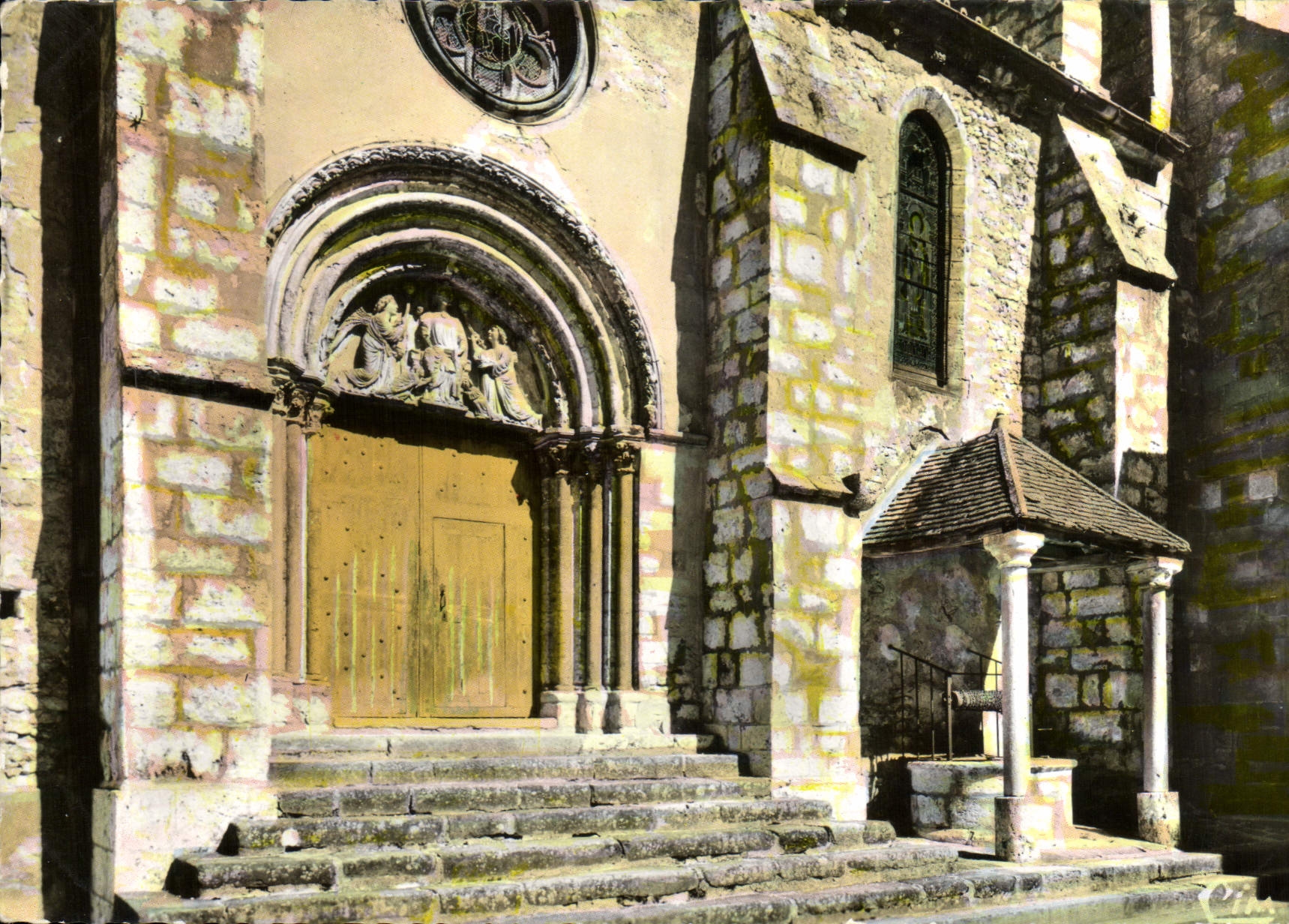 CPSM Donnemarie Dontilly (S et M) L'Eglise Le Porche et le Pults