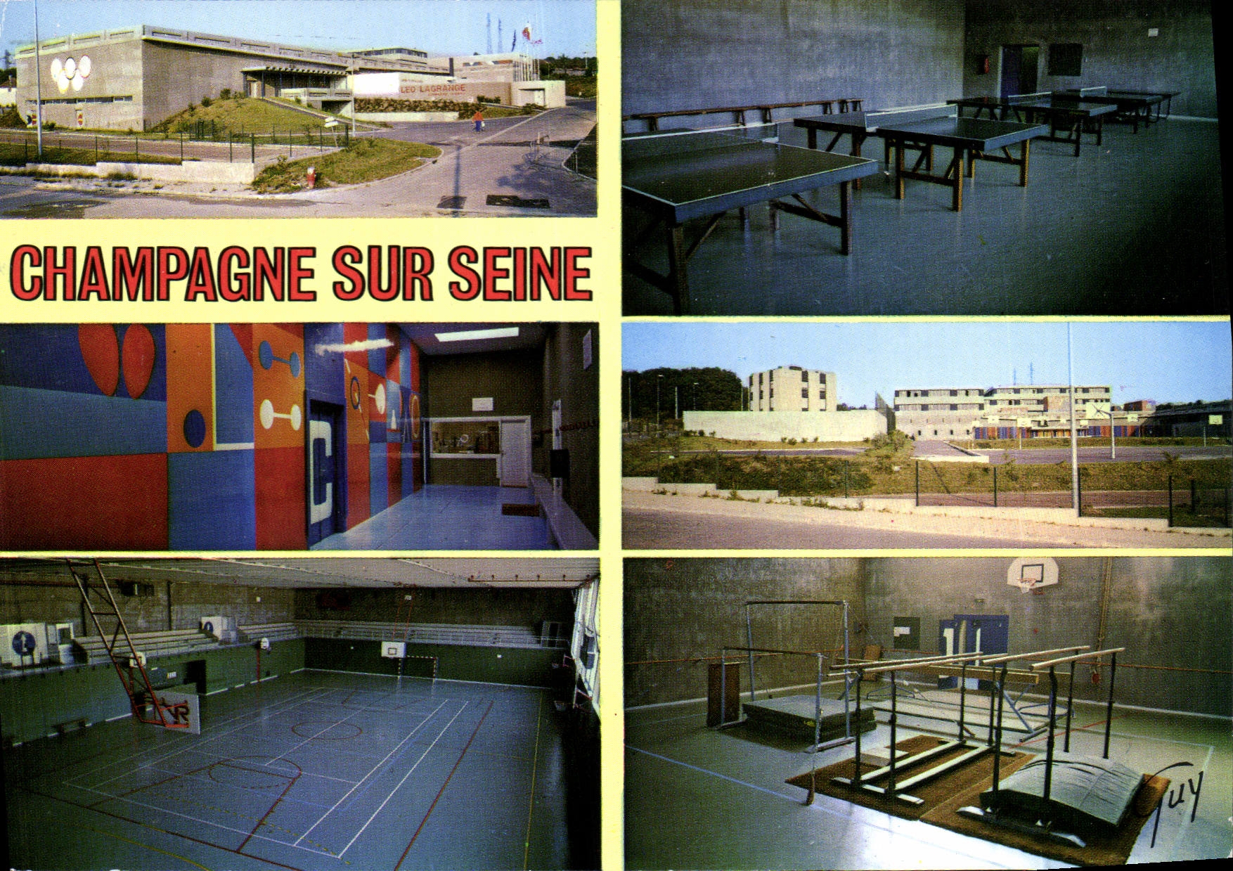 CPSM Champagne (Seine et Marne) Divers aspects du gymnase Leo Lagrange CES Fernand Gregh