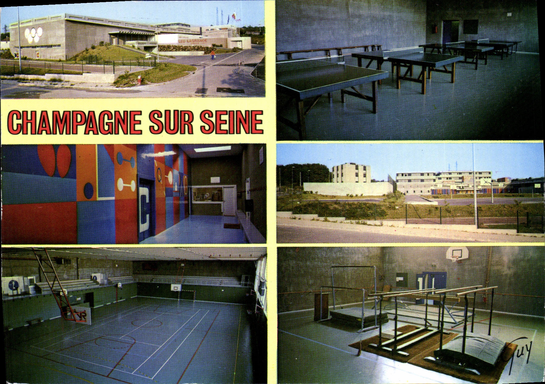 CPSM Champagne (Seine et Marne) Divers aspects du gymnase Leo Lagrange CES Fernand Gregh