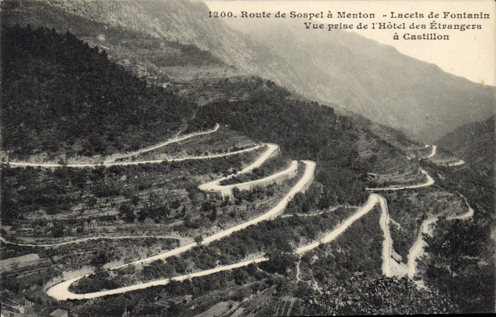 CPA Route de Sospel à Menton Lacets de Fontanin