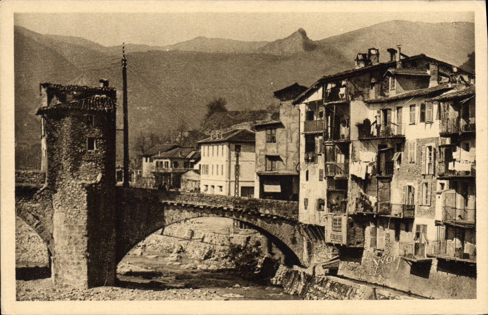 CPA Sospel Le Vieux Pont La Douche France Cote d'Azur