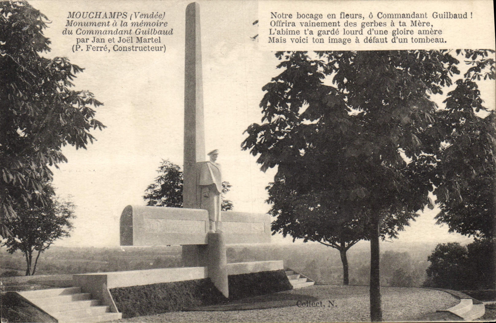 CPA Mouchamps (Vendee) Monument a la memoire du Commandant Guilbaud