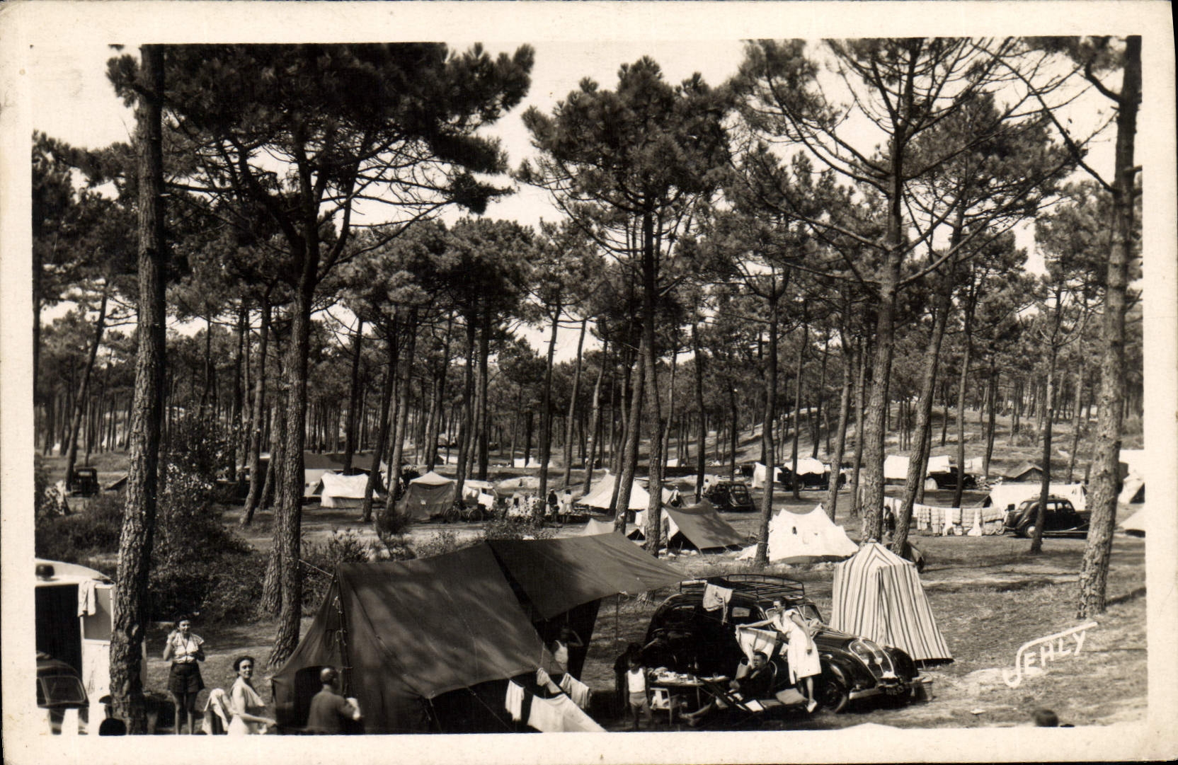 CPA St Jean de Monts (Vendee) Le coin des Campeurs dans la Foret
