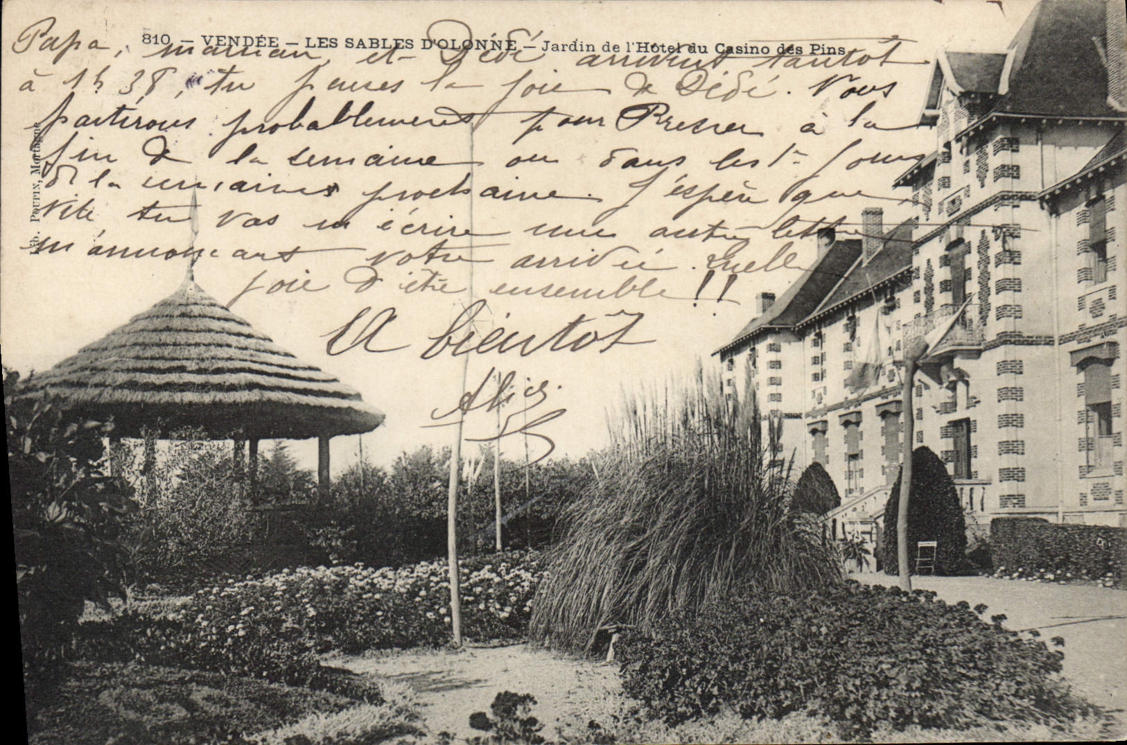 CPA Vendee Les Sables d'Olonne Jardin de l'Hotel du Casino des Pins