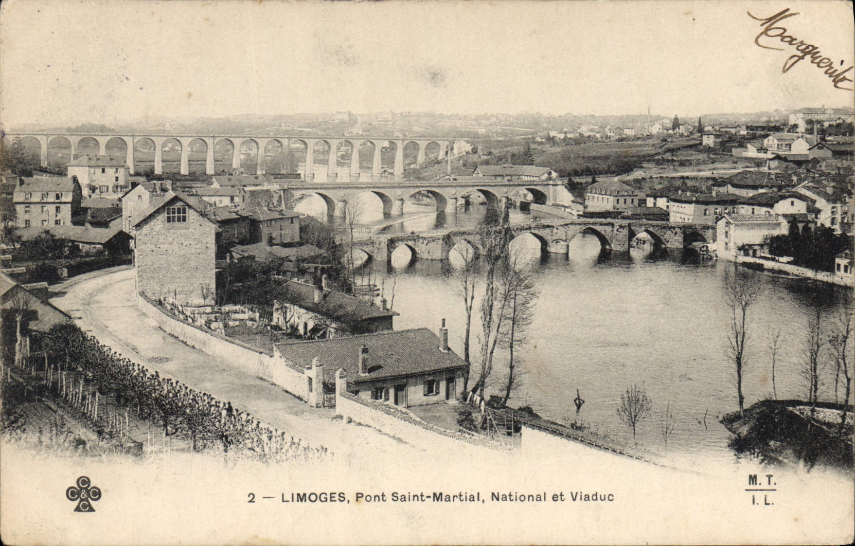 CPA Limoges Pont Saint Martial National et Viaduc