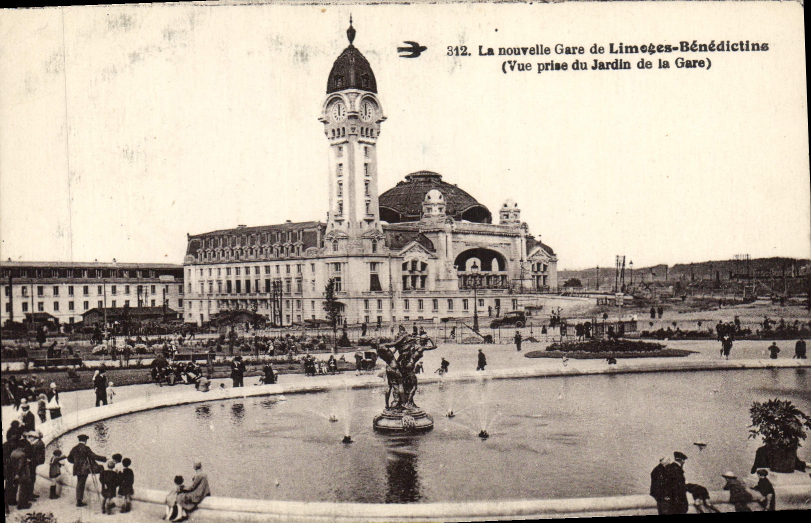 CPA La nouvelle Gare de Limoges Benedictins (Vue prise du Jardin de la Gare)
