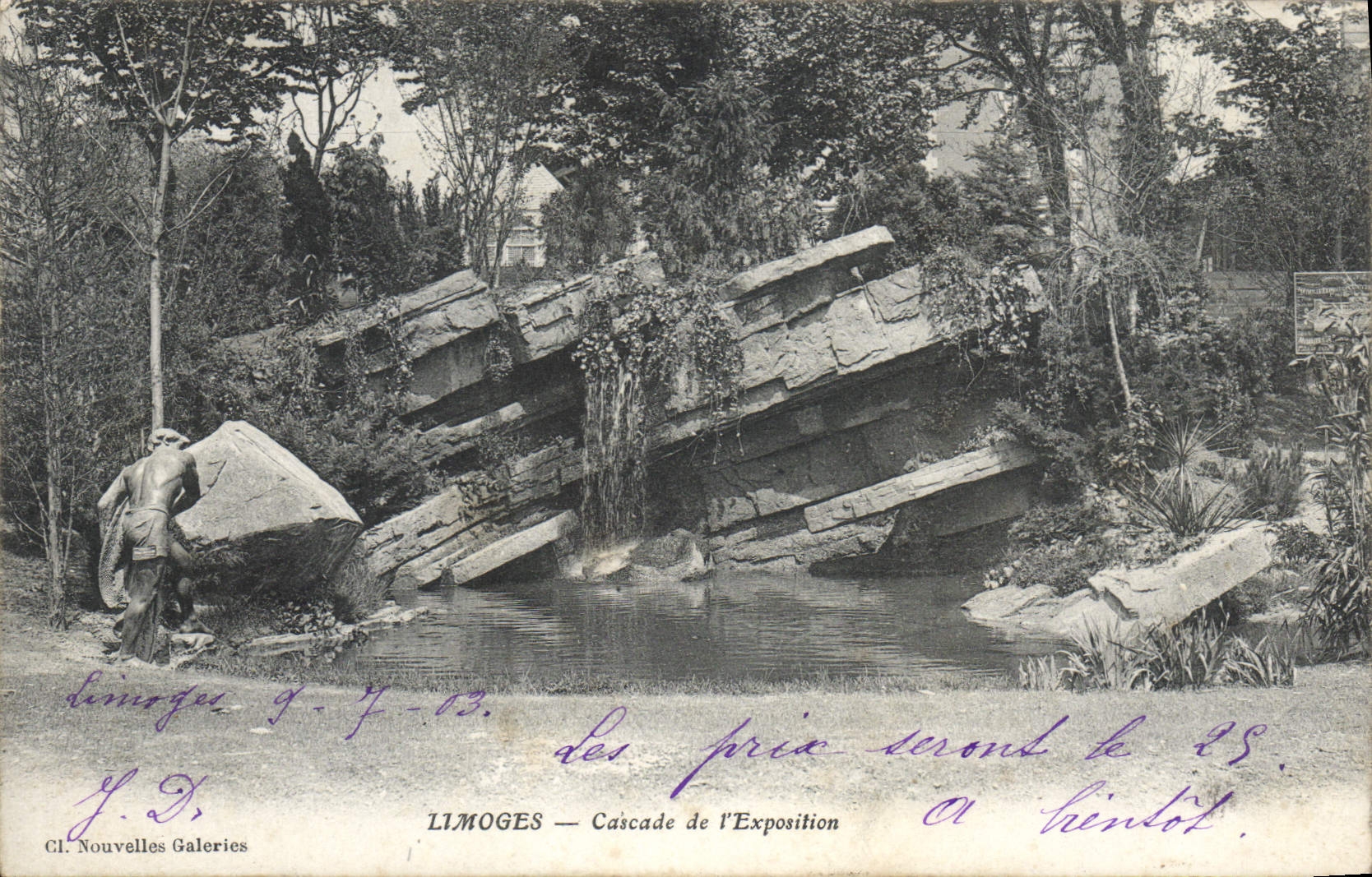 CPA Limoges Cascade de l'Exposition