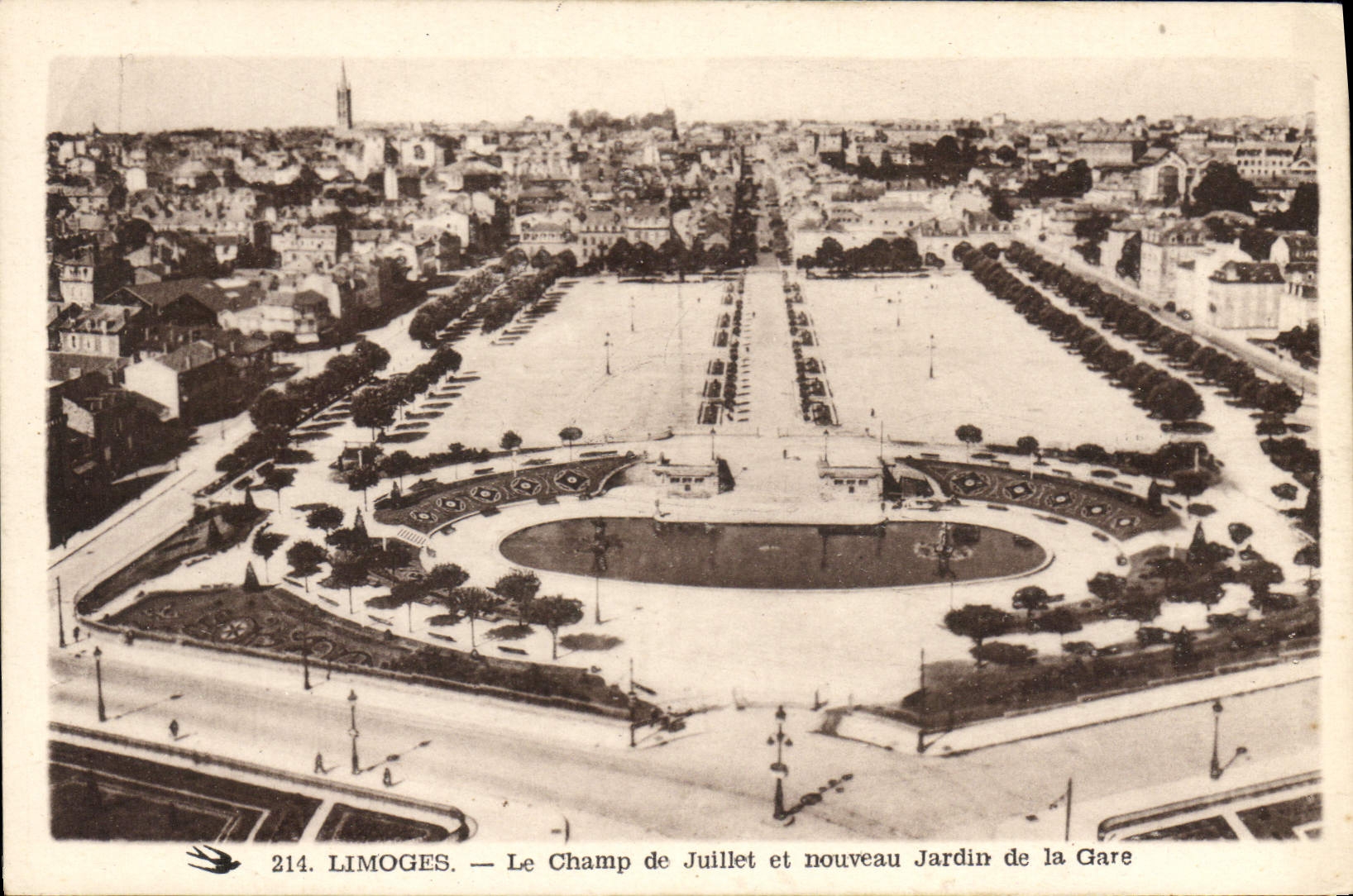 CPA Limoges Le Champ de Juillet et nouveau Jardin de la Gare