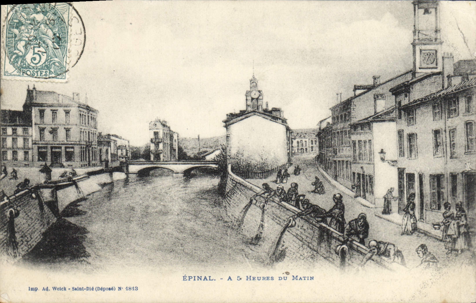CPA Epinal A 5 Heures du Matin