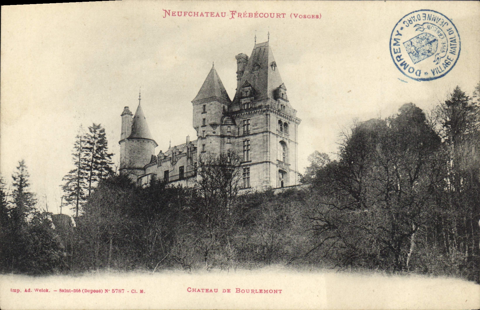 CPA Neufchateau Frebecourt Vosges Chateau de Bourlemont 
