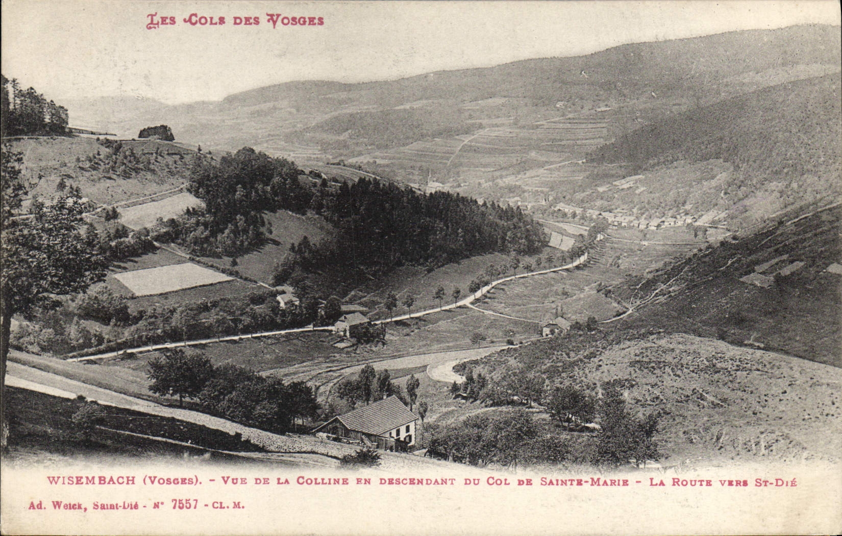 CPA Les Cols des Vosges Wisembach Vosges Vue de la Colline en descendant du col de Sainte Marie La R