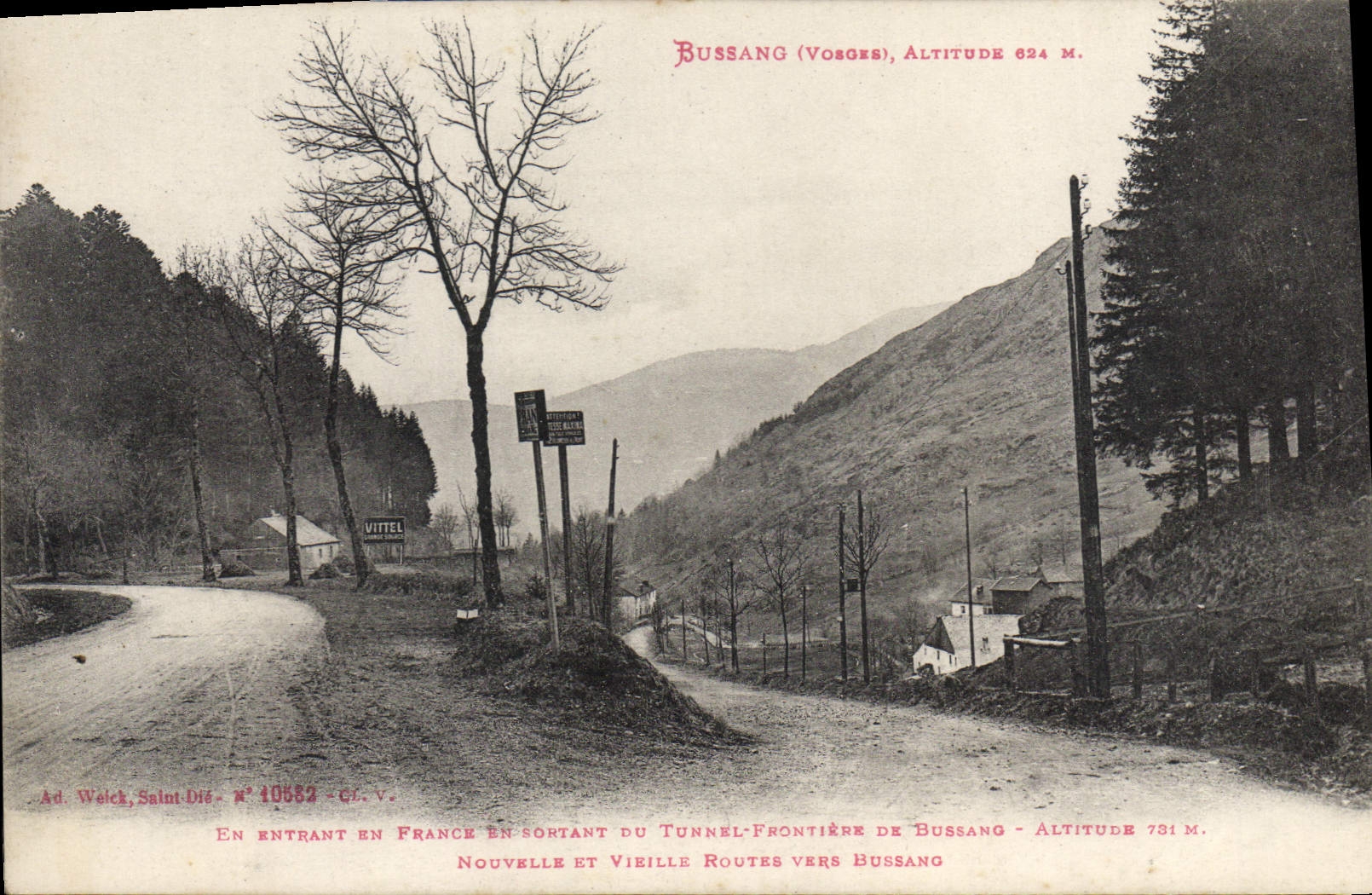 CPA Bussang Vosges En entrant en France en sontant du Tunnel Frontier de Bussano